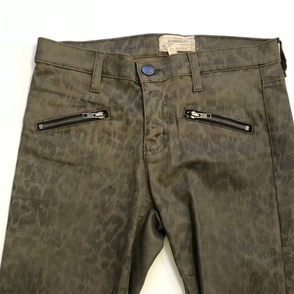 Current Elliott Soho Zip Stiletto Jeans Womens 27 Green Skinny Ankle Zip Stretch - Picture 4 of 13